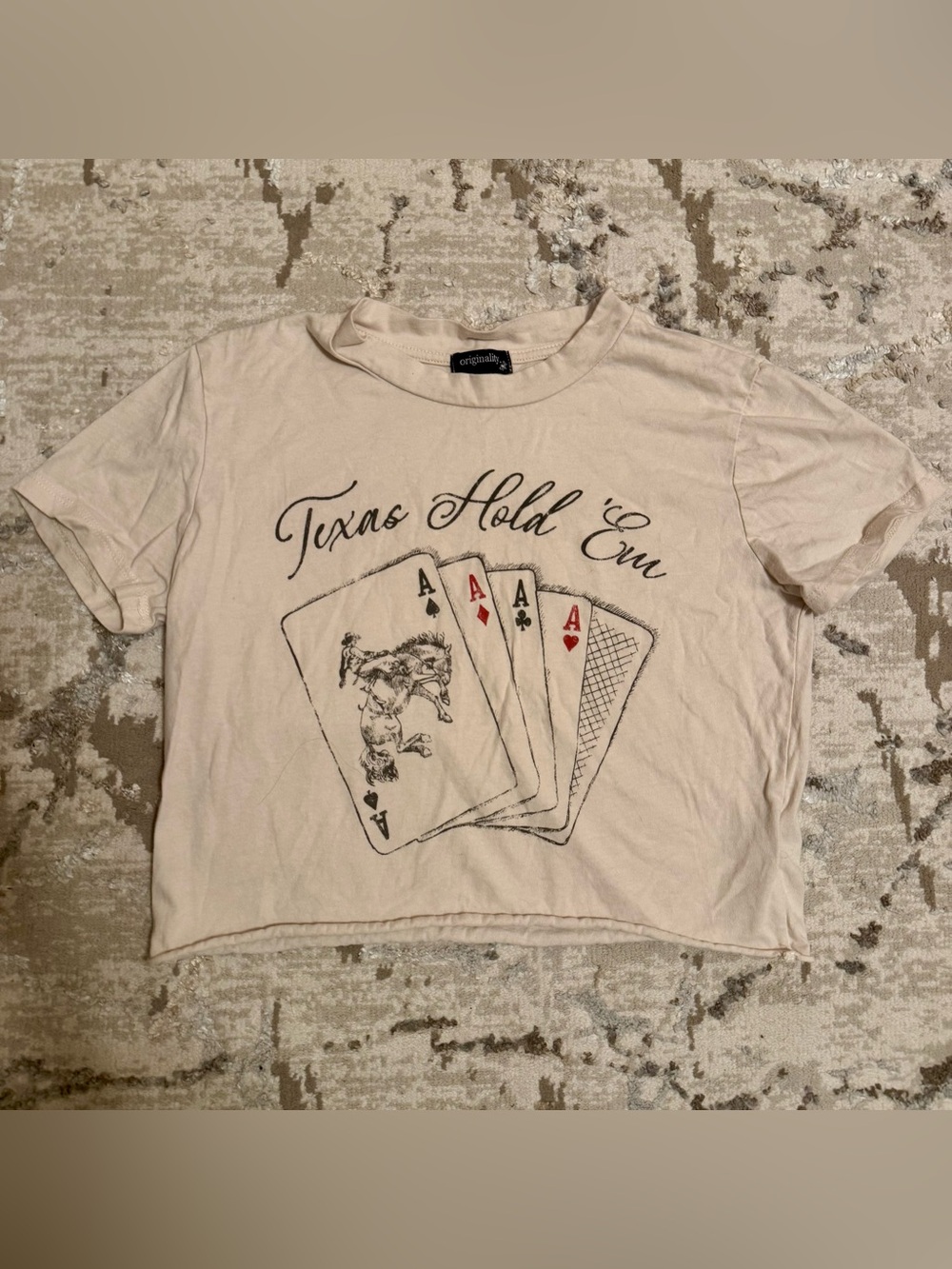 Originality Texas Hold Em' Short Sleeve Crop Top